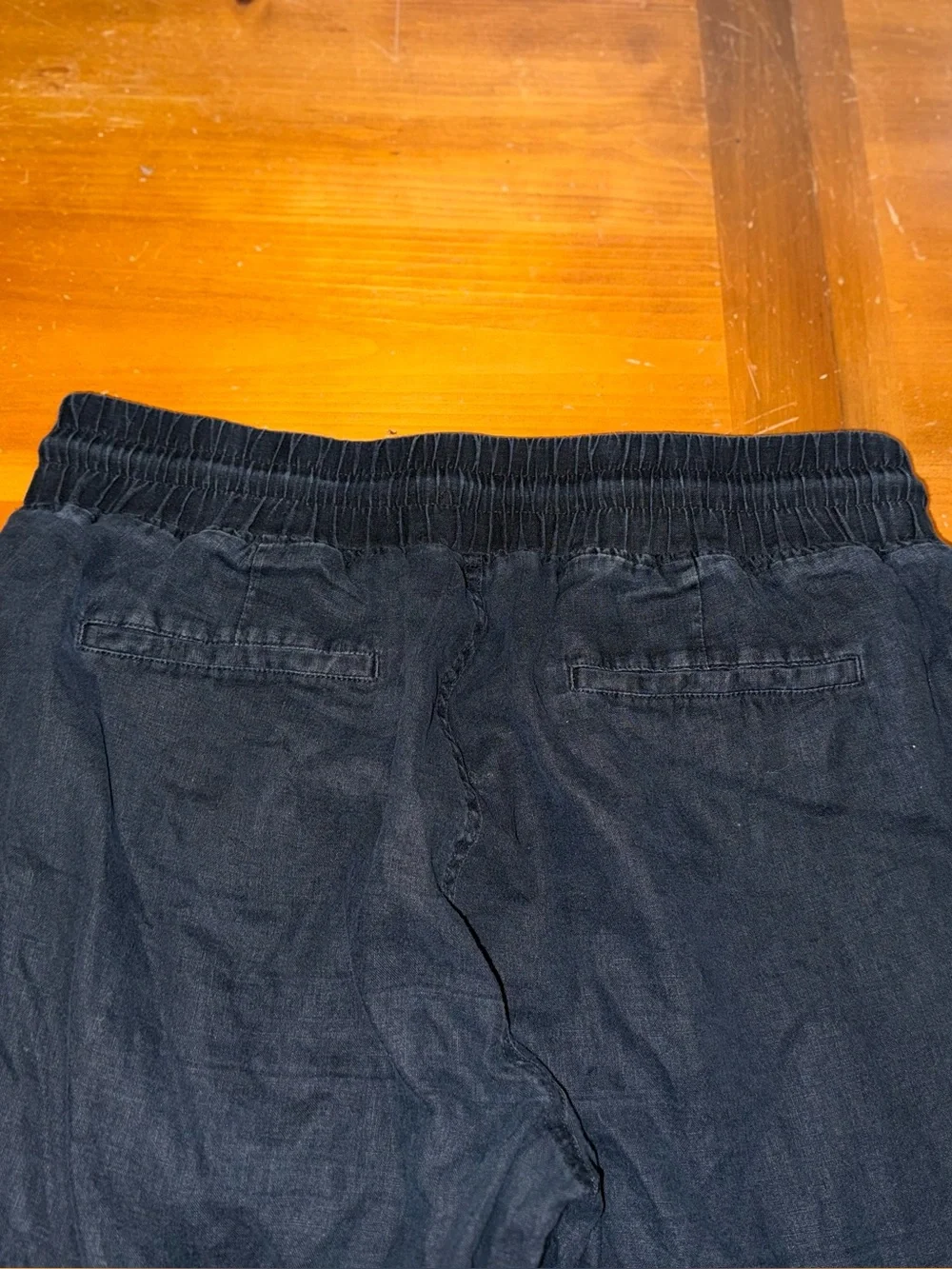Quince Pull Up Linen Drawstring Wide Leg Pants L Black Comfy Casual Breathable